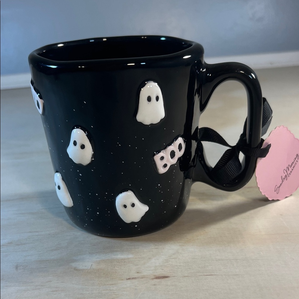Black Ghost Patterned “Boo” Mug by Sunday Morning